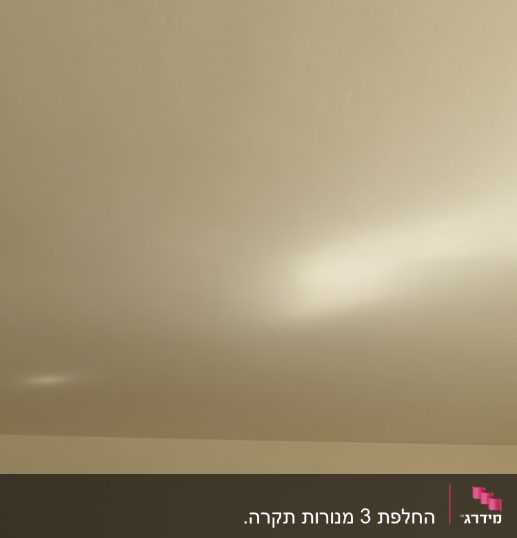 שני גופי תאורה עגולים מותקנים בתקרה